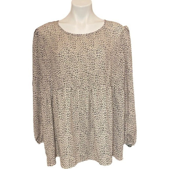 Live and Let Live Animal Print Long Sleeve Blouse Size 3X - Picture 1 of 10